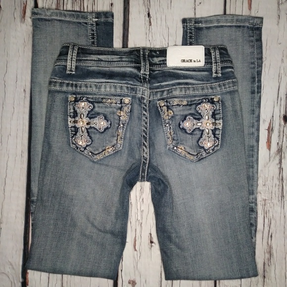 🔥Grace in LA Light Wash Jeans Size 12 Girls🔥 - Picture 6 of 8